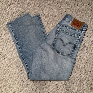 Levi's Classic Distressed Light Blue Straight Jeans